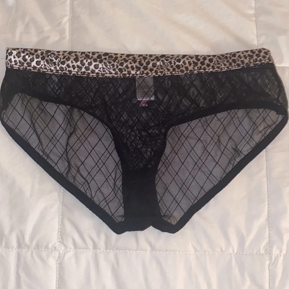 Dollhouse Sheer Leopard Trim Panty - Picture 2 of 4